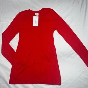 Isabel Maternity by Ingrid & Isabel - Red Long Sleeved Ribbed Sweater - XS